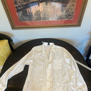 GAP White Linen Dress Shirt for Men